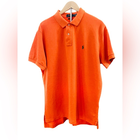 Polo by Ralph Lauren Vibrant Orange Polo Shirt XLG Classic Fit Logo on Front - Picture 3 of 8